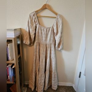 Neuflora Vermont Dress in Cream Gingham, Size Medium